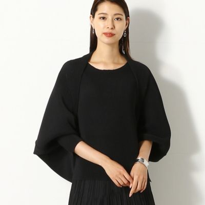 ＜COMME CA TALL (Women/大きいサイズ)＞〔ＴＡＬＬサイズ〕シアークレープ　マイクロ格子プリーツ　ボレロ（７６０３ＨＡ０１）