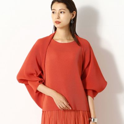 〔ＴＡＬＬサイズ〕シアークレープ　マイクロ格子プリーツ　ボレロ（７６０３ＨＡ０１）