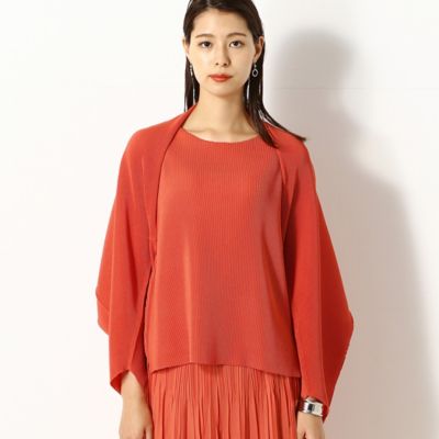 〔ＴＡＬＬサイズ〕シアークレープ　マイクロ格子プリーツ　ボレロ（７６０３ＨＡ０１）