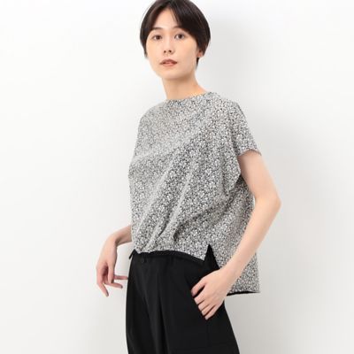 ＜COMME CA TALL (Women/大きいサイズ)＞〔　ＴＡＬＬサイズ　〕　コットン／ポリエステル　　バイカラーレース　プルオーバーブラウス（７６０３ＨＥ０２）