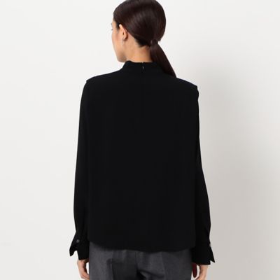 〔ＴＡＬＬサイズ〕マットサテン　デザインハイネックブラウス（７６０４ＨＡ０４）