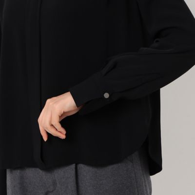 〔ＴＡＬＬサイズ〕マットサテン　デザインハイネックブラウス（７６０４ＨＡ０４）
