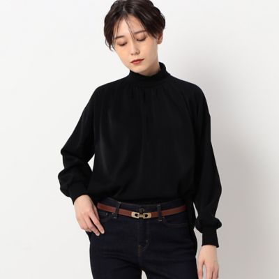 ＜COMME CA TALL (Women/大きいサイズ)＞〔ＴＡＬＬサイズ〕起毛ストレッチサテン　リブギャザープルオーバー（７６０４ＨＡ０９）