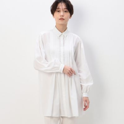 ＜COMME CA TALL (Women/大きいサイズ)＞〔　ＴＡＬＬサイズ　〕　スパンローンチュニック　シャツ（７６０４ＨＣ０５）