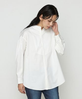 COMME CA TALL (Women/大きいサイズ)/コムサ トール 〔　ＴＡＬＬサイズ　〕　コットンサテンオルタージュ　ロングシャツ（７６０４ＨＫ０５）