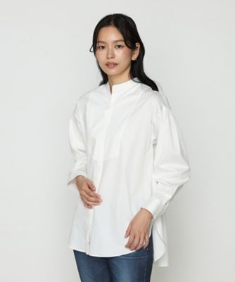 〔　ＴＡＬＬサイズ　〕　コットンサテンオルタージュ　ロングシャツ（７６０４ＨＫ０５）