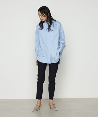 〔　ＴＡＬＬサイズ　〕　コットンサテンオルタージュ　ロングシャツ（７６０４ＨＫ０５）