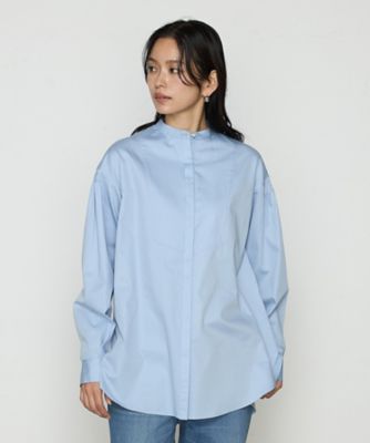 〔　ＴＡＬＬサイズ　〕　コットンサテンオルタージュ　ロングシャツ（７６０４ＨＫ０５）