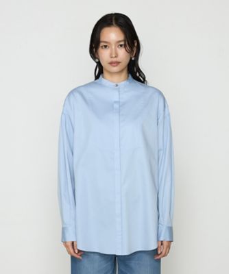 〔　ＴＡＬＬサイズ　〕　コットンサテンオルタージュ　ロングシャツ（７６０４ＨＫ０５）