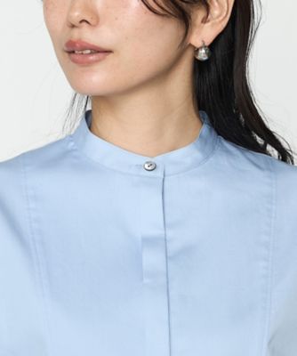 〔　ＴＡＬＬサイズ　〕　コットンサテンオルタージュ　ロングシャツ（７６０４ＨＫ０５）