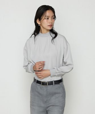 〔　ＴＡＬＬサイズ　〕　起毛ストレッチサテン　リブギャザープルオーバー（７６０４ＨＫ０６）