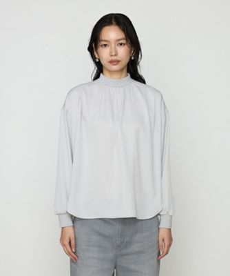 〔　ＴＡＬＬサイズ　〕　起毛ストレッチサテン　リブギャザープルオーバー（７６０４ＨＫ０６）