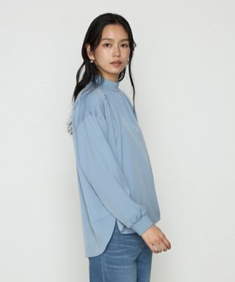 〔　ＴＡＬＬサイズ　〕　起毛ストレッチサテン　リブギャザープルオーバー（７６０４ＨＫ０６）