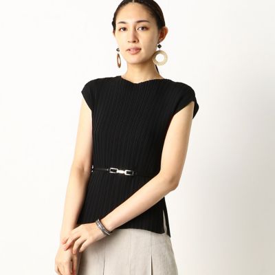 ＜COMME CA TALL (Women/大きいサイズ)＞〔ＴＡＬＬサイズ〕ツイスト梨地ストレッチ　ランダムプリーツ　ブラウス（７６０４ＨＴ１２）