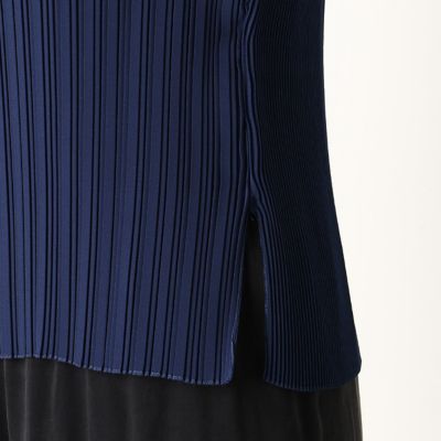 〔ＴＡＬＬサイズ〕ツイスト梨地ストレッチ　ランダムプリーツ　ブラウス（７６０４ＨＴ１２）