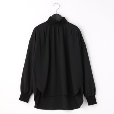 ＜COMME CA TALL (Women/大きいサイズ)＞〔ＴＡＬＬサイズ〕【ウォッシャブル】２ＷＡＹストレッチジョーゼット　リブギャザープルオーバー（７６０４ＨＹ０２）