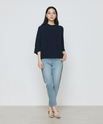 〔　ＴＡＬＬサイズ　〕　コットンストレッチデニム　ウエストリブパンツ（７６０５ＰＫ０４）