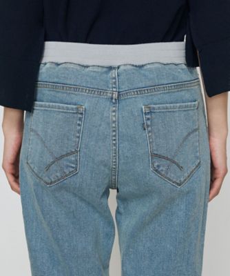 〔　ＴＡＬＬサイズ　〕　コットンストレッチデニム　ウエストリブパンツ（７６０５ＰＫ０４）