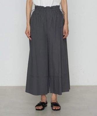 〔　ＴＡＬＬサイズ　〕　コットンタイプライター　ギャザーワイドパンツ（７６０５ＰＫ０５）