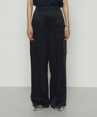 TALLサイズ 〕 キュプラツイル サテンツイルワイドカーゴパンツ