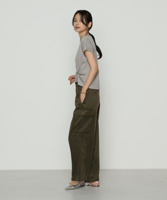 TALLサイズ 〕 キュプラツイル サテンツイルワイドカーゴパンツ