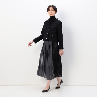 〔　ＴＡＬＬサイズ　〕　デニム転写シャイニープリント　プリーツスカート（７６０６ＦＣ０１）