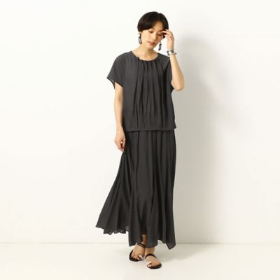 〔ＴＡＬＬサイズ〕【セットアップ対応／洗える】強撚割繊エアフロ―　ハンカチーフヘムロングスカート（７６０７ＦＺ０３）