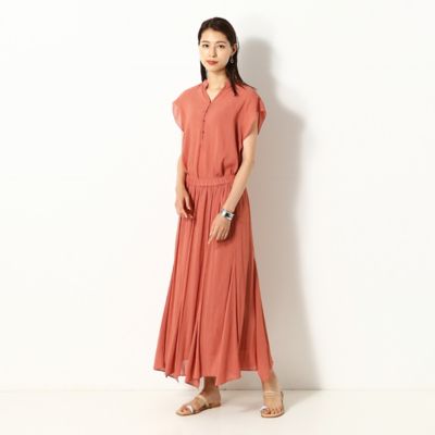 〔ＴＡＬＬサイズ〕【セットアップ対応／洗える】強撚割繊エアフロ―　ハンカチーフヘムロングスカート（７６０７ＦＺ０３）