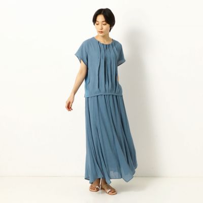 〔ＴＡＬＬサイズ〕【セットアップ対応／洗える】強撚割繊エアフロ―　ハンカチーフヘムロングスカート（７６０７ＦＺ０３）