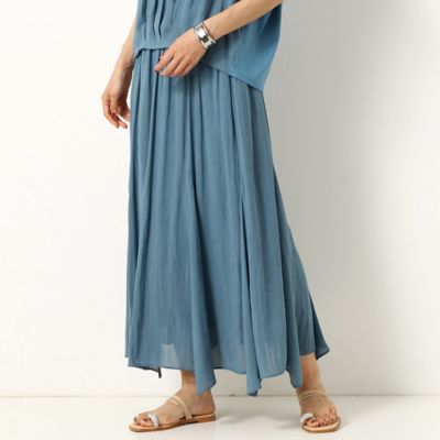 〔ＴＡＬＬサイズ〕【セットアップ対応／洗える】強撚割繊エアフロ―　ハンカチーフヘムロングスカート（７６０７ＦＺ０３）