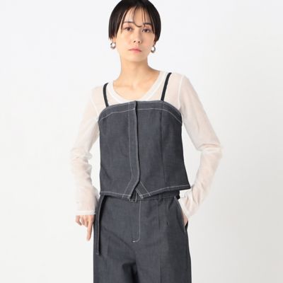COMME CA TALL (Women/大きいサイズ)/コムサ トール 〔 TALLサイズ 〕 ポリエステルデニム ビスチェ(7607HG02)