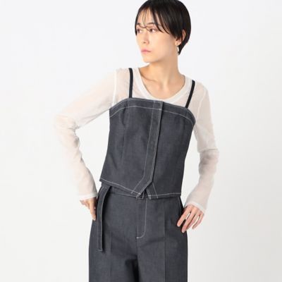 新品 正規品!!  TALLサイズ 〕 ポリエステルデニム ビスチェ トップス