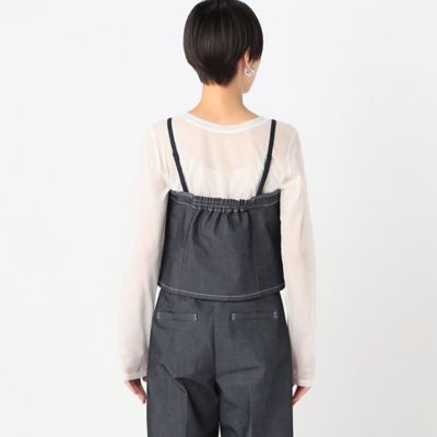 TALLサイズ 〕 ポリエステルデニム ビスチェ