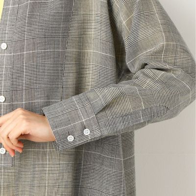 〔ＴＡＬＬサイズ〕シアーチェック　グレンチェック　シャツ羽織り（７６０７ＨＴ０３）