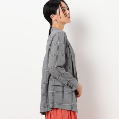 〔ＴＡＬＬサイズ〕シアーオーバーチェック　テーラードジャケット（７６０７ＪＡ０１）