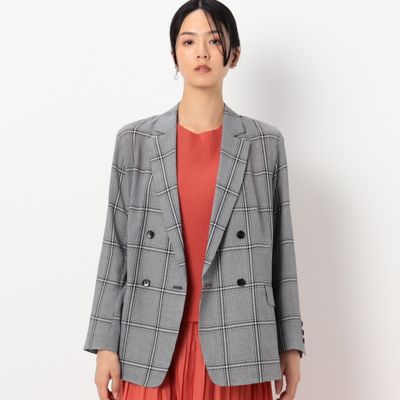 〔ＴＡＬＬサイズ〕シアーオーバーチェック　テーラードジャケット（７６０７ＪＡ０１）