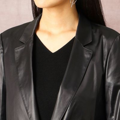 ＴＡＬＬサイズ〕フェイクレザー テーラードジャケット