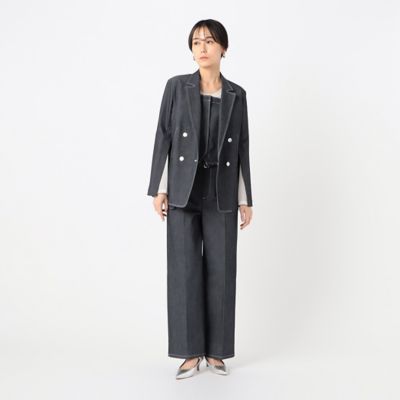 〔　ＴＡＬＬサイズ　〕　ポリエステルデニム　ワイドパンツ（７６０７ＰＧ０２）