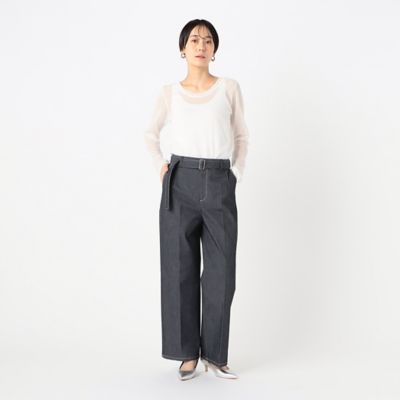 〔　ＴＡＬＬサイズ　〕　ポリエステルデニム　ワイドパンツ（７６０７ＰＧ０２）