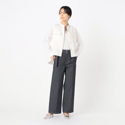 〔　ＴＡＬＬサイズ　〕　ポリエステルデニム　ワイドパンツ（７６０７ＰＧ０２）