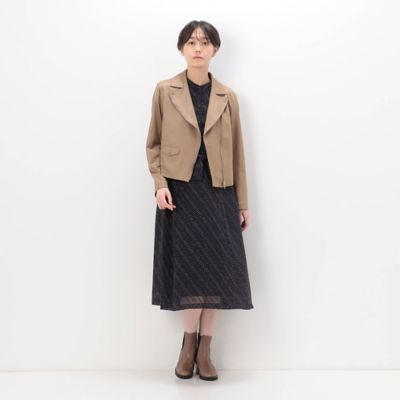 TALLサイズ 〕 ポンチフェイクレザーエンボス ライダース