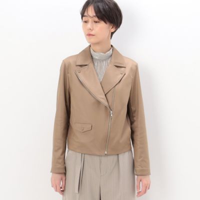 〔　ＴＡＬＬサイズ　〕　ポンチフェイクレザーエンボス　ライダースジャケット（７６０７ＶＥ０２）