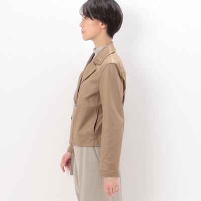 TALLサイズ 〕 ポンチフェイクレザーエンボス ライダース