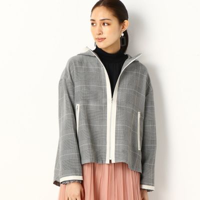 ＜COMME CA TALL (Women/大きいサイズ)＞〔ＴＡＬＬサイズ〕シアー　グレンチェック　ブルゾン（７６０７ＶＴ０１）