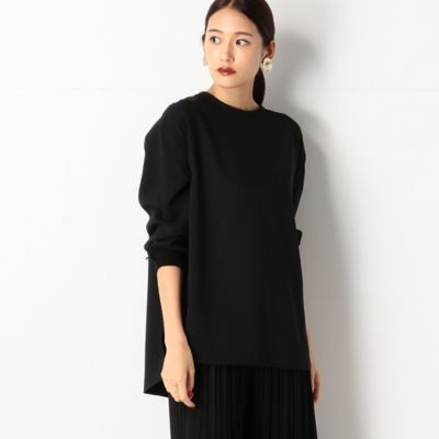 ＜COMME CA TALL (Women/大きいサイズ)＞〔ＴＡＬＬサイズ〕【セットアップ対応】ストレッチバックサテン　ラウンドネックプルオーバー（７６０９ＨＷ０１）