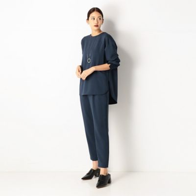 〔ＴＡＬＬサイズ〕【セットアップ対応】ストレッチバックサテン　ラウンドネックプルオーバー（７６０９ＨＷ０１）