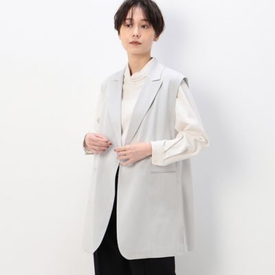 ＜COMME CA TALL (Women/大きいサイズ)＞〔　ＴＡＬＬサイズ　〕　【セットアップ対応】デニム調スラブストレッチ　ジレ（７６０９ＶＣ０２）