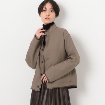 〔　ＴＡＬＬサイズ　〕　【リバーシブル】無地×ハウンドトゥースダブルフェイス　ショートコート（７６０９ＶＥ０４）