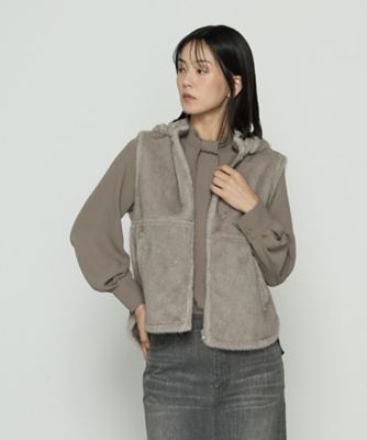 TALLサイズ 〕 フェイクファー リバーシブルジレ