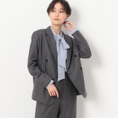 〔　ＴＡＬＬサイズ　〕　【セットアップ対応】２ＷＡＹストレッチフラノ　ダブルブレストジャケット（７６１０ＪＥ０２）